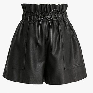 Faux Leather Black Shorts